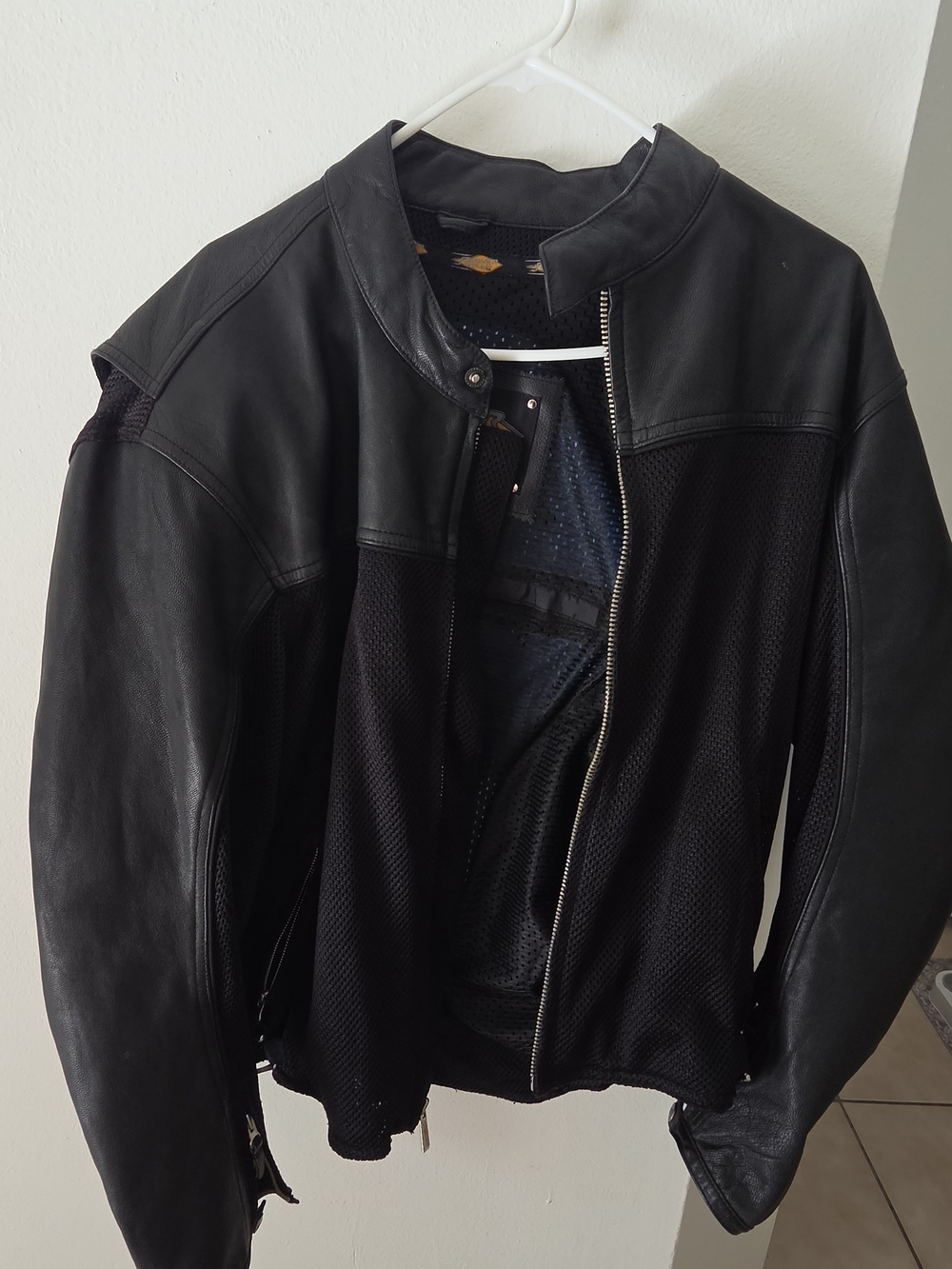 Men's Black Bomber Jacket with Mesh Panels